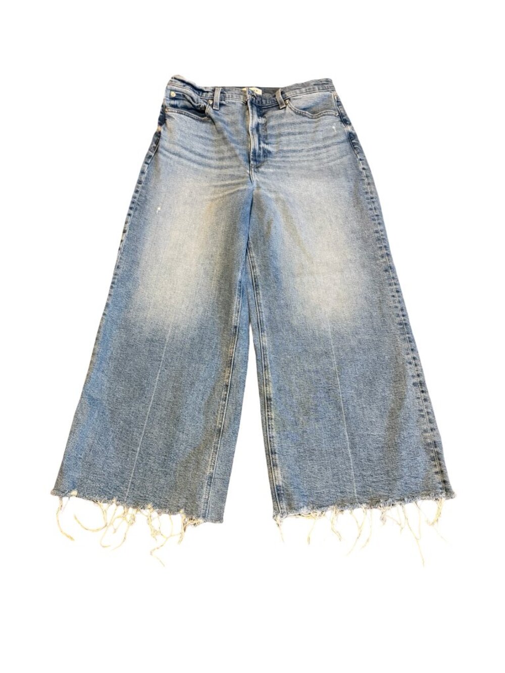 Pistola Wide Leg Cropped Length Jeans Light Denim Gauchos Stretchy Size 31 Women